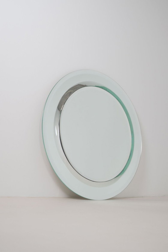 Image 1 of Grande specchio vintage con bordo a doppia sfaccettatura