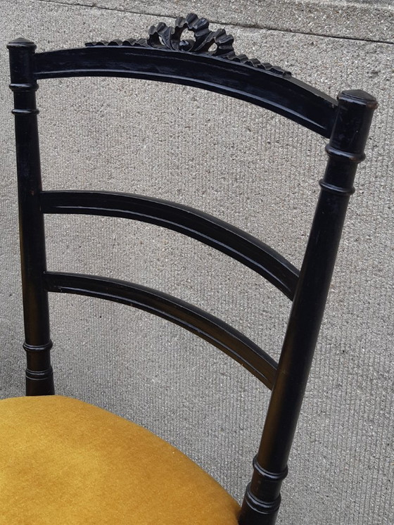 Image 1 of Coppia di sedie Napoleone III in legno annerito