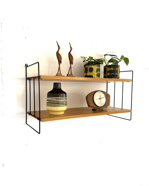 Vintage bekenhouten wandplank, WHB Germany ‘60