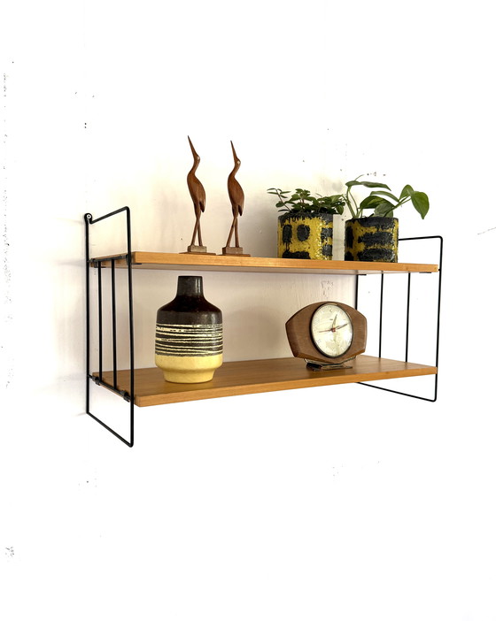 Image 1 of Vintage bekenhouten wandplank, WHB Germany ‘60