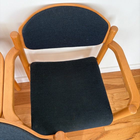 5x Vintage Casala Beechwood Chair – Dining chairs, Textile (photo 6 of 9)