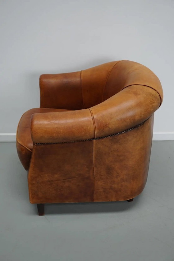 Image 1 of Vintage Nederlandse cognackleurige leren clubfauteuil