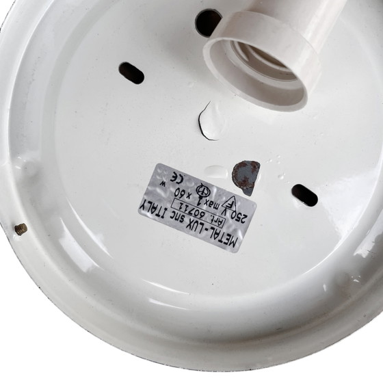 Image 1 of Hollywood Regency Metall-Lux-Glas-Deckenleuchte Italien 1980er Jahre