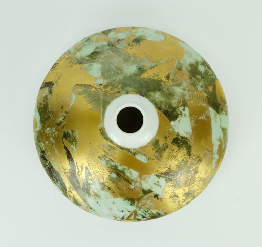 hutschenreuther porzellan ufo vase 1980er modell 6002 abstraktes graffiti dekor