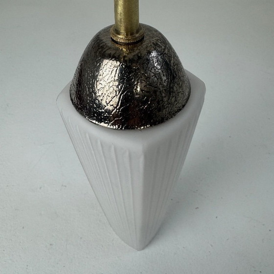 Image 1 of ANCIENNE APPLIQUE LAITON ET OPALINE VINTAGE