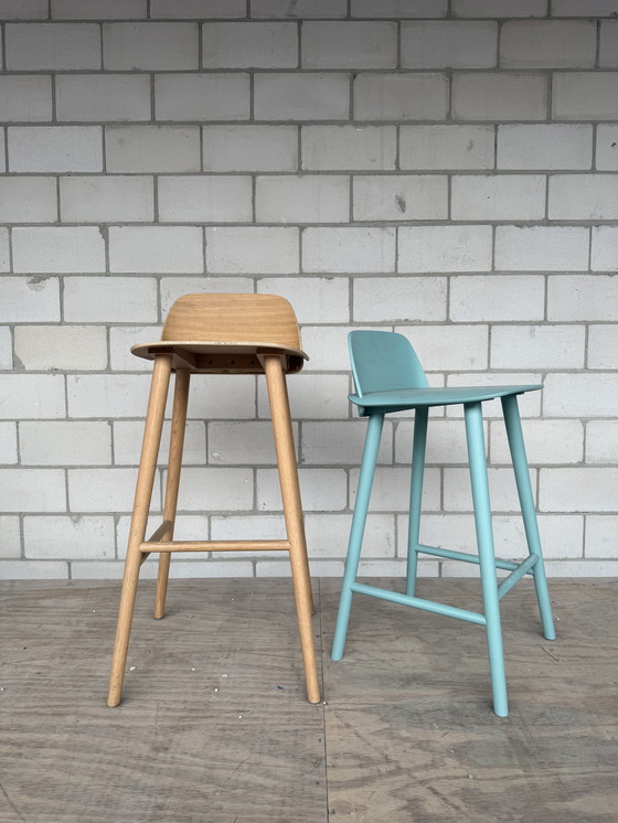 Image 1 of Sgabello da bar Muuto Nerd (blu chiaro basso)