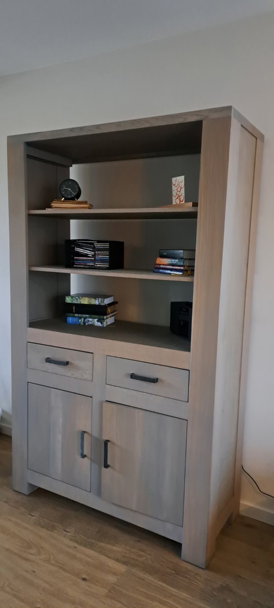 Image 1 of Beautiful rustic oak cabinet grey/beige
