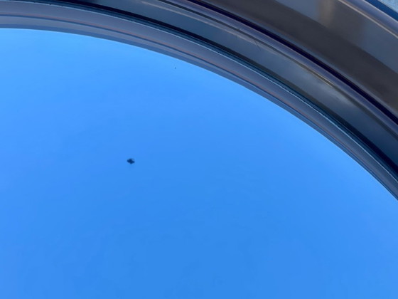 Image 1 of Mid-Century, Vintage, Rond Spiegel van Gerookt Acryl, Jaren 70