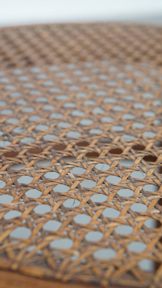 Image 1 of Vintage bistro stoel in de stijl van Thonet met een rieten zitting