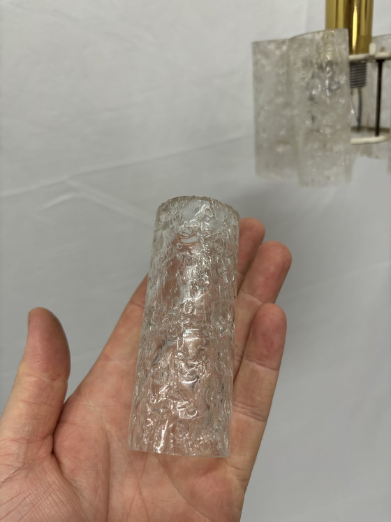 Image 1 of Vintage Doria Leuchten hanging lamp, ice glass tubes '60s/'70s