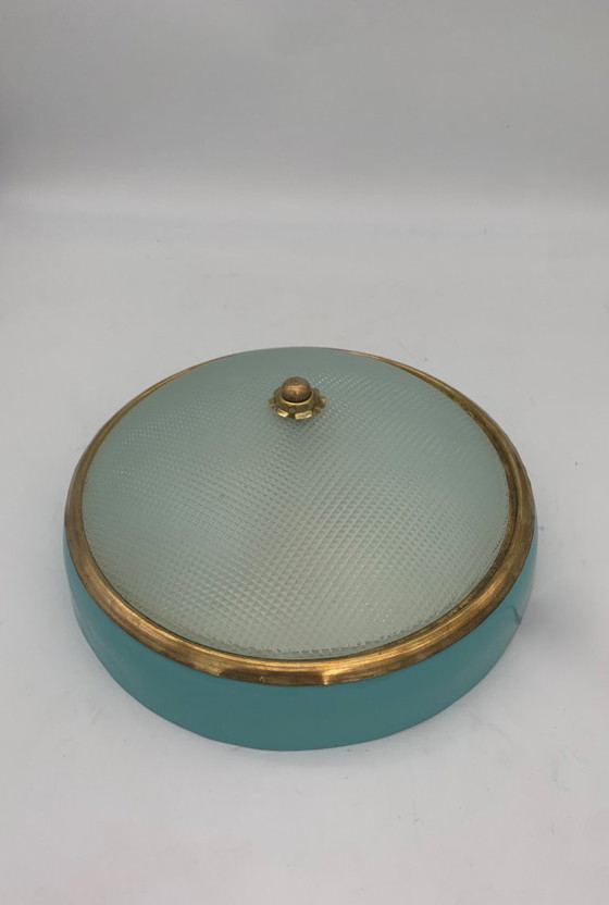 Image 1 of Enkele plafondlamp toegeschreven aan Fontana Arte, gemaakt in Italië