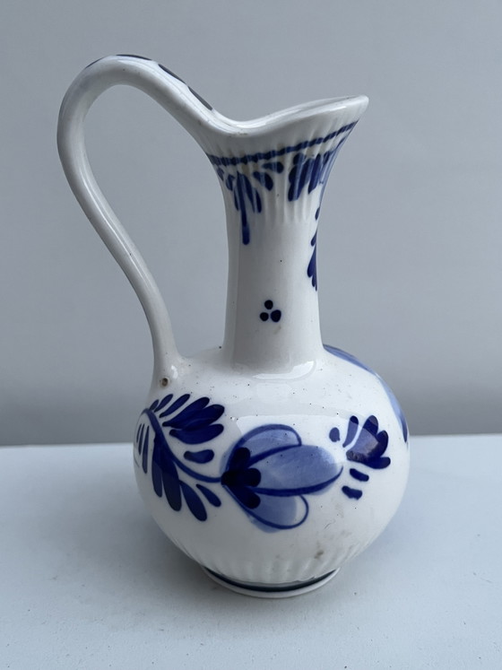 Image 1 of Delft Blue * “Hand Painted Delft” Small Vase 13cm High 9cm Wide +-8cm Diameter