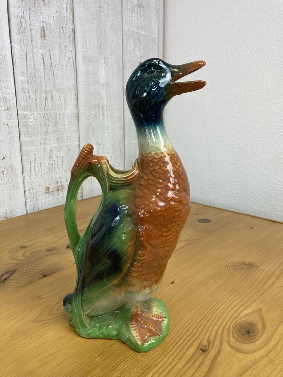 Image 1 of Duck pitcher in barbotine