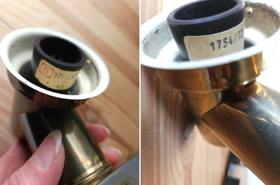 Image 1 of Set van 2 messing Heinz Neuhaus Leuchten wandlampen, mcm Hollywood regency wandlampen; 2 sets van 2 beschikbaar!