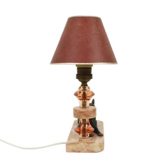 Image 1 of French Art Deco Dog Table Lamp