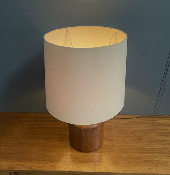 Image 1 of Teak table lamp by Kirk Copenhagen Denmark 1970s