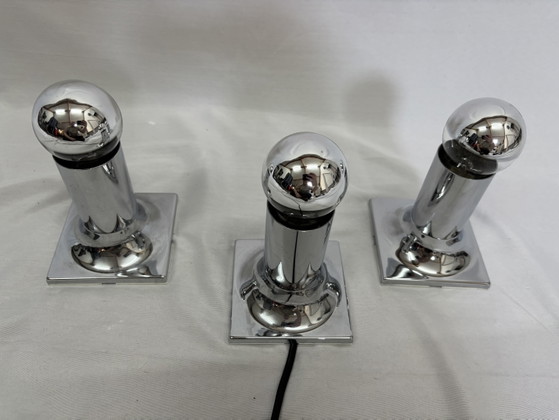 Set of 3 Vintage "Tube" Lamps Rolf Krüger Staff Leuchten – Wall lights, Chrome (photo 4 of 8)