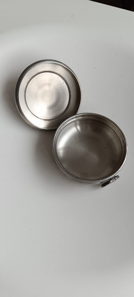 Image 1 of Vintage Pewter Box by Scandia Tenn – Sweden – With Original Certificate