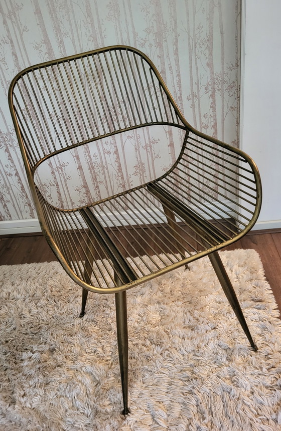 Image 1 of PTMD stoel Wire in koper met armleuning