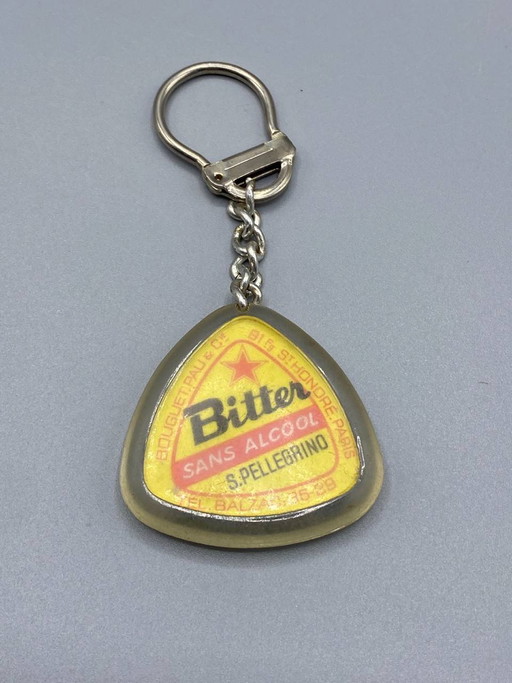 Double-sided Keychain Bitter S. Pellegrino - Robin Hood – portemonnees klein lederwaren, Vintage