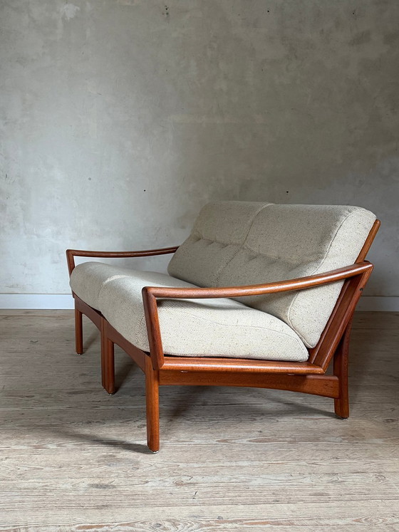 Divanetto scandinavo per tartine a 2 posti in teak Kirsten & Sven E. Jensen – Glostrup, Divani 2 posti, Wool (photo 7 of 11)