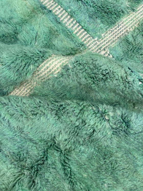 Image 1 of Green Beni M’rirt Moroccan Rug – Handmade Wool Area Rug – Luxury Berber Carpet – 200x300 cm – Contemporary Moroccan Decor