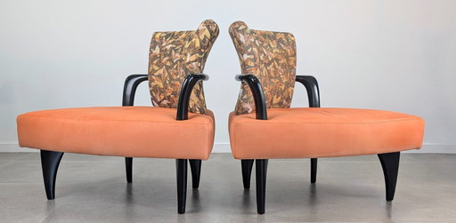 Pair of Esprit Modular Lounge Chairs by Brunati & Zerbaro, 1980s