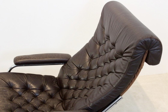Pair of Noboru Nakamura ‘Bore’ Leather Lounge Chairs, Ikea, Adjustable recliner chair, Chrome (photo 10 of 14)