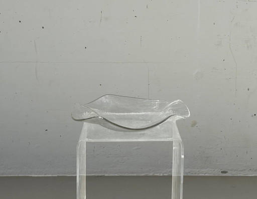 Glasi Hergiswil Glasschale Mit Wellenrand, Schweiz, 1960er Jahre
