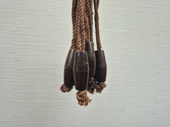 Image 1 of Temde Leuchten hanglamp. Vintage jaren 70 macrame lamp.