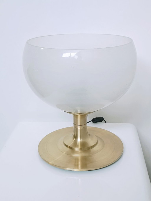 Bedeutende Messinglampe, Italien, 1970er Jahre – tafellampen, Plastic, Brass (photo 2 of 7)