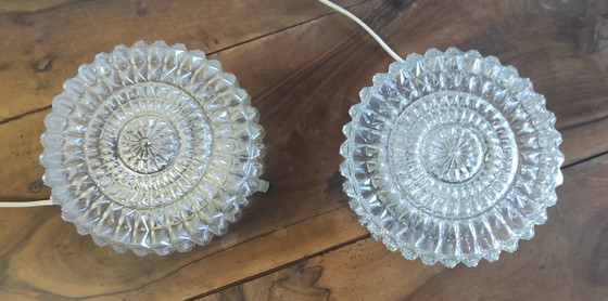 Image 1 of Ceiling or wall light in molded glass - mid-20th century