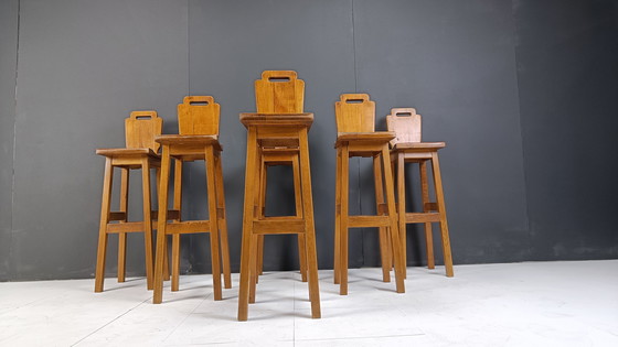 Image 1 of Mid Century Brutalist Bar Stools, 1960s