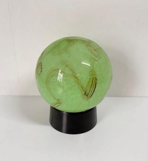Globe lumineux vintage vert marbré pour plafond, style Art déco, Thabur