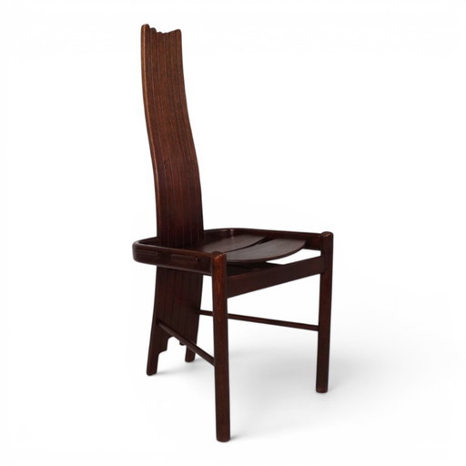 Chaise brutaliste en chêne Allmilmö, 1980