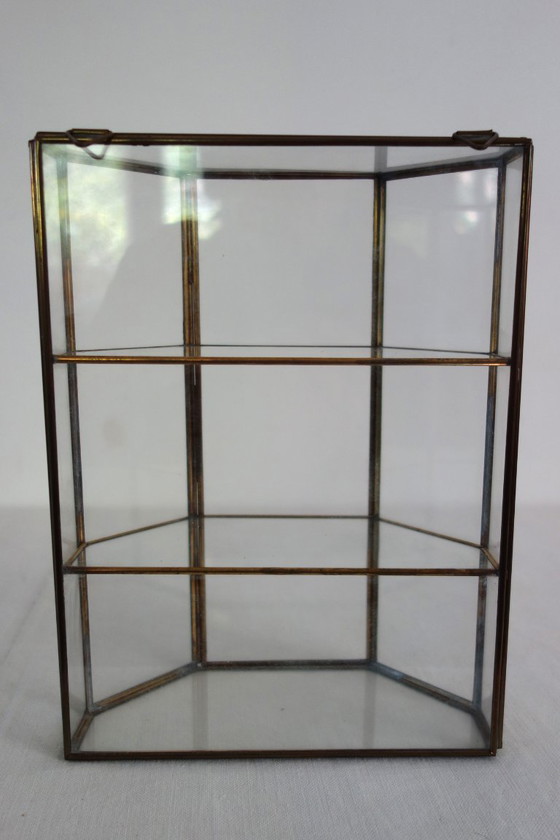 Vetrina Da Parete Vintage Vetro E Ottone – Vetrine, Brass (photo 5 of 12)