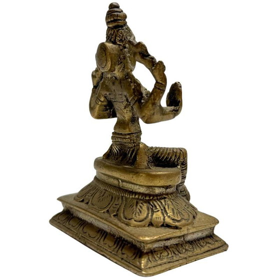 Solid Bronze Lakshmi Statue – Gold-colored – India c. 1950 – 11cm – Sculpture (photo 4 of 9)