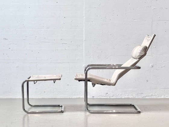 Fauteuil Cantilever Vintage Heinrich Pfalzberger avec Ottoman, Suisse – Leather (photo 11 of 16)