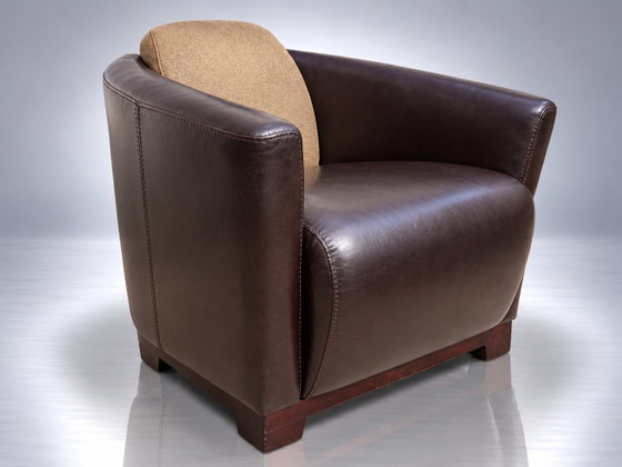 Calia Italia Hotel Chair, Fauteuils, Leer, Hout, Bruin (foto 3 van 6)
