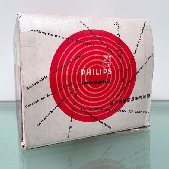 Image 1 of Vintage Jaren 60 Philips Infraphil HP 3603 Infraroodlamp met Doos en Handleiding