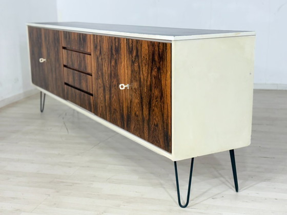 Image 1 of Vintage Palisander Sideboard – Mid Century Kommode – Restauriertes Longboard Unikat