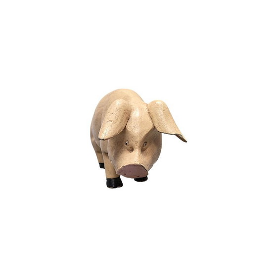 Image 1 of Cerdo de madera tallada de época, años 60/70