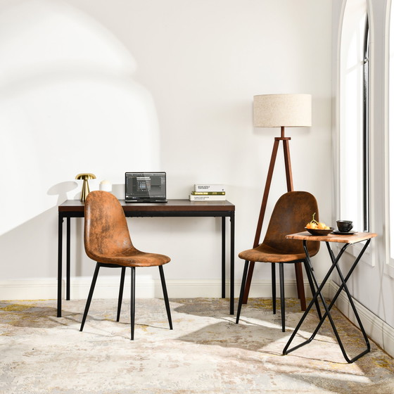 Image 1 of 4x Urban Meuble Chaises de Salle à Manger Scandinaves Vintage Suède Marron Rétro