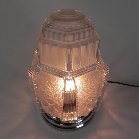 Image 1 of Plafonnier Art Déco, modèle gratte-ciel, Muller Frères par Francis Hubert, années 1930
