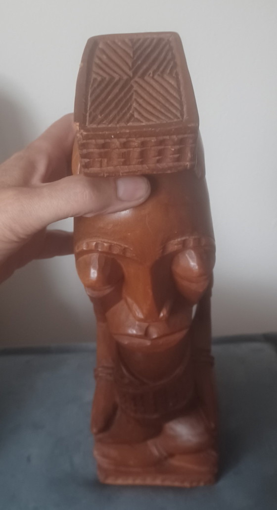 Statua Ndop Repubblica Democratica del Congo, intagliata in legno, Africa – Afrika, Oggetti decorativi, Wood (photo 7 of 7)