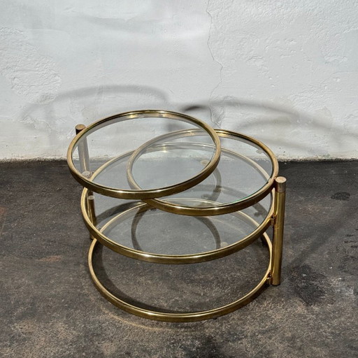 Milo Baughman messing salontafel, jaren 60 – nachtkastjes, Glass, Brass (photo 2 of 8)
