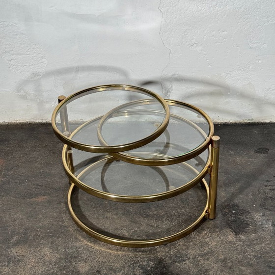 Milo Baughman messing salontafel, jaren 60 – Nachtkastjes, Glass, Brass (photo 2 of 8)