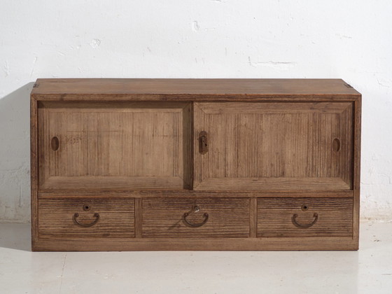 Antique sliding door base cabinet - Taishō / Showa Period (c. ) #9 – Sideboard, Metal (photo 34 of 40)