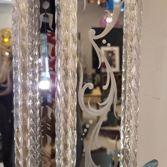 Image 1 of Espejo En Cristal De Murano, Grabado Al Ácido, Ongaro E Fuga, S. XX – Italia
