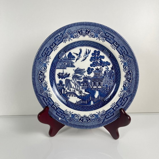 Image 1 of Set van 10 dessertborden, Aziatisch patroon, Churchill, Engeland 1970